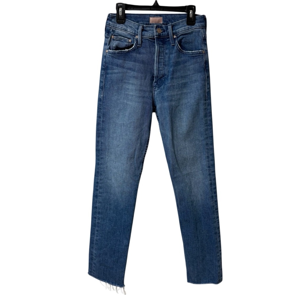 Mother The Tomcat Ankle Fray From Out of Town Wash Denim Button Fly Jeans 24 EUC